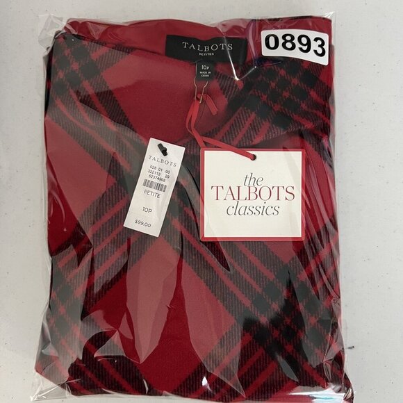 Talbots Petites NWT Womens 10P Red Black Plaid Wool Blend Skirt Clueless Preppy - Picture 9 of 10